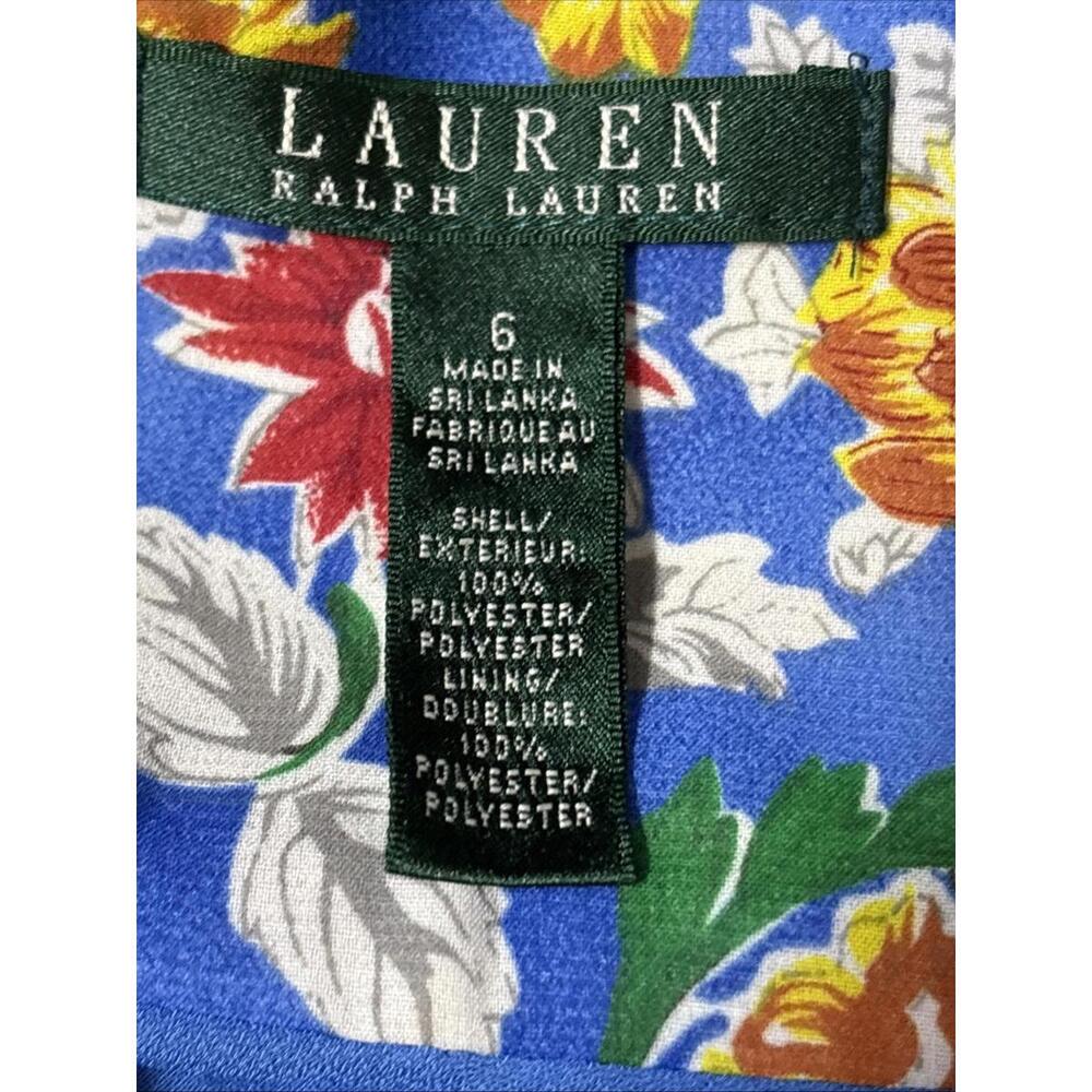 LAUREN Ralph Lauren Blue Multi Floral Tiered Ruffled A-Line Skirt 6 - Picture 10 of 12